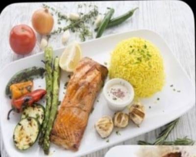 Salmon Kebab.